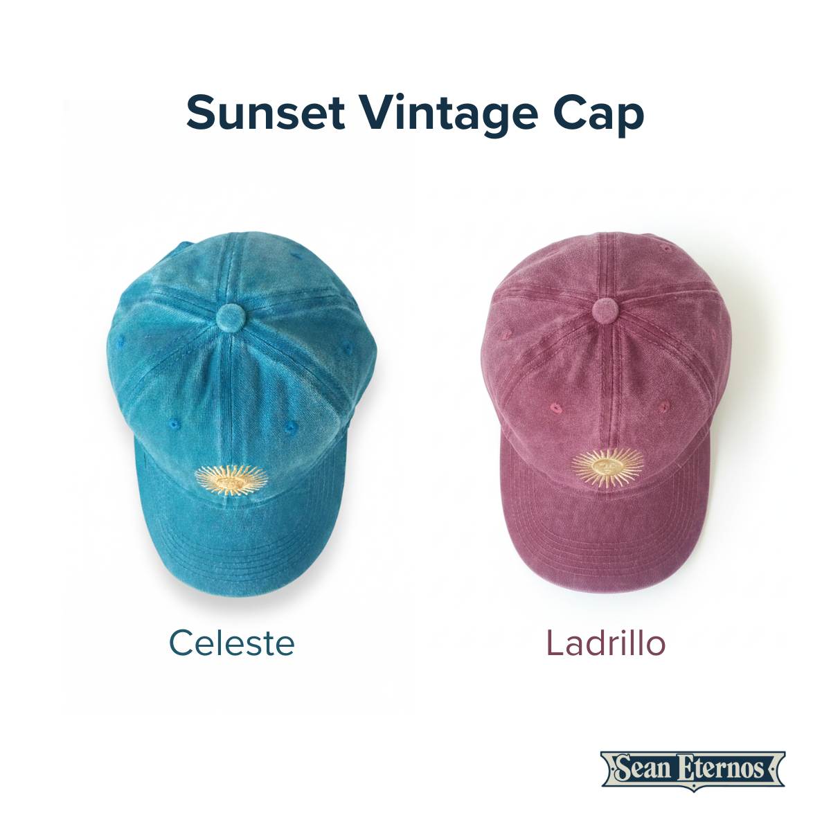 Sunset Vintage Cap - Colores disponibles: Celeste y Ladrillo